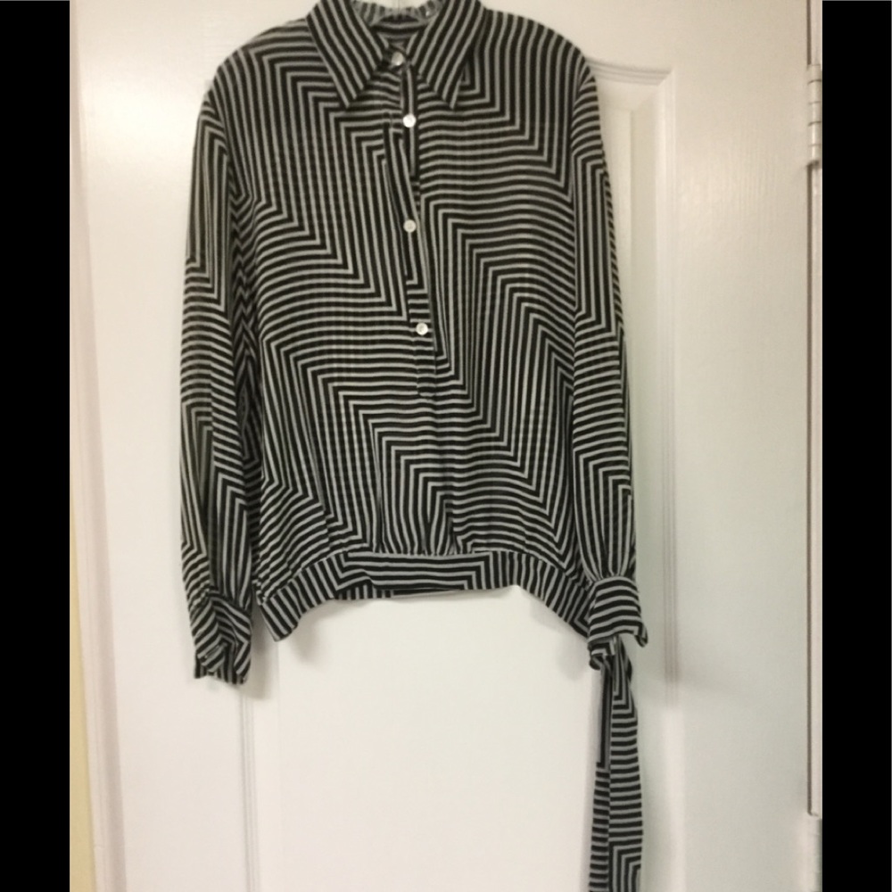 Max Mara 100% silk semi sheer blouse
